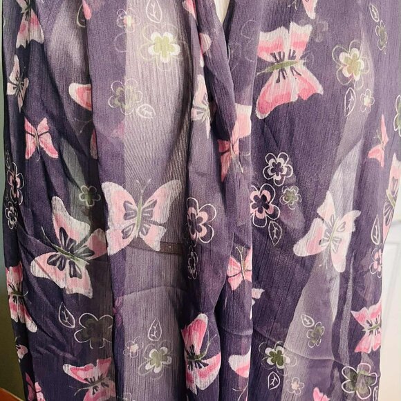 NWT Handmade Scarf by Sana – Lavender Butterflies Design - Picture 8 of 14